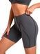 Damskie spodenki sportowe do fitnessu z zewnętrznymi szwami, Sculpt, (ciemno szary), L