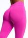 Damskie legginsy push-up fitness z dopasowaną talią, Elastic, (fuksja), S