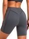Damskie spodenki sportowe do fitnessu z zewnętrznymi szwami, Sculpt, (ciemno szary), L