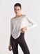 Bluza damska z szerokim dekoltem w szpic, Second Skin, (jasny szary), S
