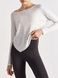 Bluza damska z szerokim dekoltem w szpic, Second Skin, (jasny szary), S