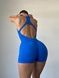 Женский спортивный комбинезон для фитнеса на молнии шортиками, Shadow Fit, (синий электрик), S WSH06S фото 9