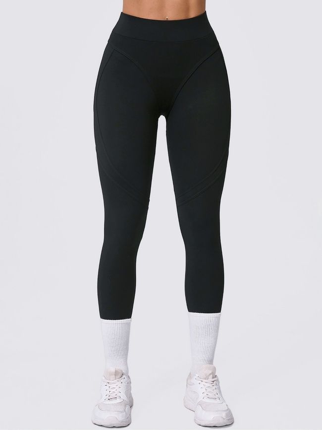 Damski sportowy zestaw do fitnessu z imitacją bielizny, rashguard i legginsy bez push-upu, Crush Armor, (czarny), S
