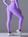 Women's 'Basic' seamless leggings with push-up, sports for fitness, (violet), S