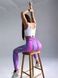Sports seamless leggings with push-up and V-shaped belt, with fiery gradient, Burn, (violet), S