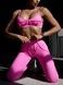 Women&rsquo;s fitness sports set with external seams, top and leggings, Sculpt Set, (pink), S