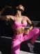 Women&rsquo;s fitness sports set with external seams, top and leggings, Sculpt Set, (pink), S