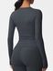 Bluza z długim rękawem damska sportowa bazowa do fitnessu, Basic Long, (ciemnoszary), S