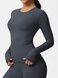 Bluza z długim rękawem damska sportowa bazowa do fitnessu, Basic Long, (ciemnoszary), S