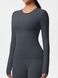 Bluza z długim rękawem damska sportowa bazowa do fitnessu, Basic Long, (ciemnoszary), S