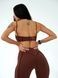 Women&rsquo;s two-piece fitness set with external seams, top and shorts, Sculpt Muse, (chocolate), S
