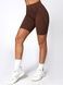 Women&rsquo;s two-piece fitness set with external seams, top and shorts, Sculpt Muse, (chocolate), S
