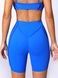 Women's sports shorts for fitness with external seams, Sculpt, (electric blue), S