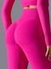 Women's 'Basic' seamless leggings with push-up, sports for fitness, (fuchsia), S