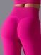 Women's 'Basic' seamless leggings with push-up, sports for fitness, (fuchsia), S