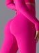 Women's sports leggings with push-up and V-shaped belt, Basic, (fuchsia), M