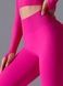 Women's sports leggings with push-up and V-shaped belt, Basic, (fuchsia), M