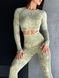 Komplet sportowy, dwójka: rashguard i legginsy z push-up, Wild Acid, (zielony), S