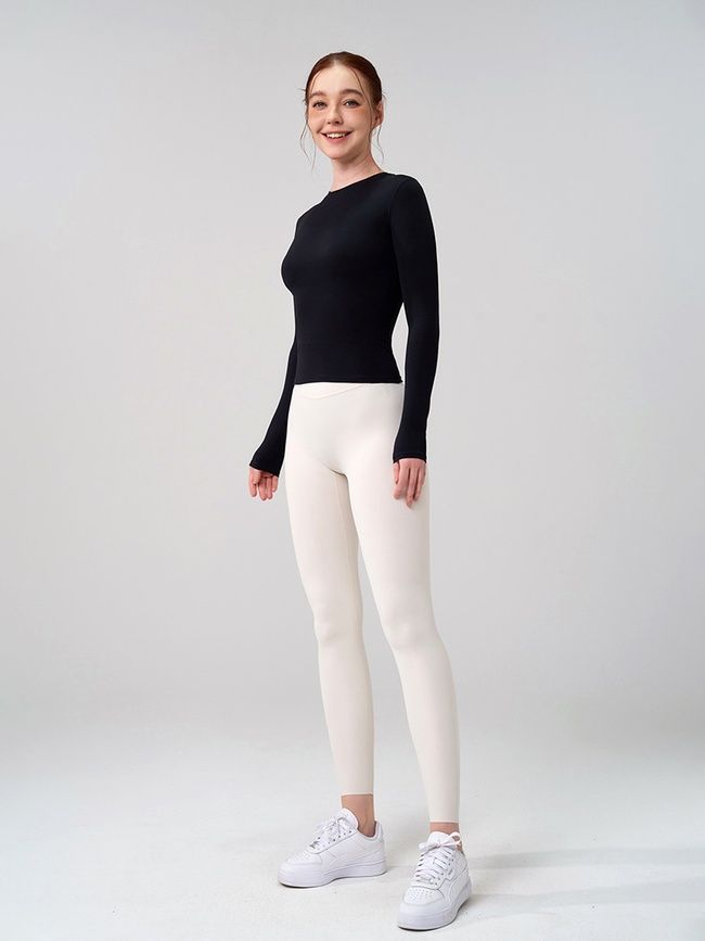 Bluza damska z wąskim dekoltem, Active Base, (czarna), S
