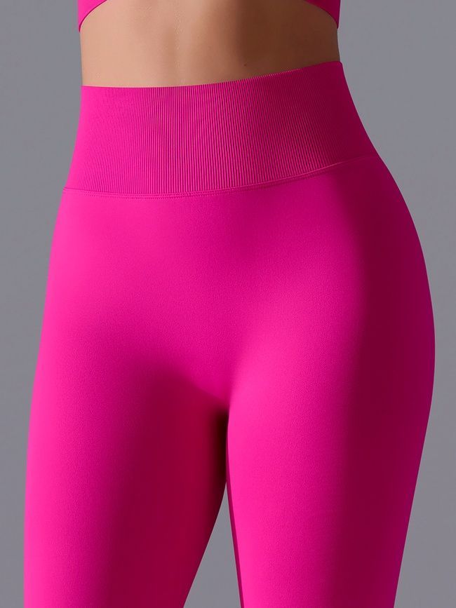 Women's 'Basic' seamless leggings with push-up, sports for fitness, (fuchsia), S