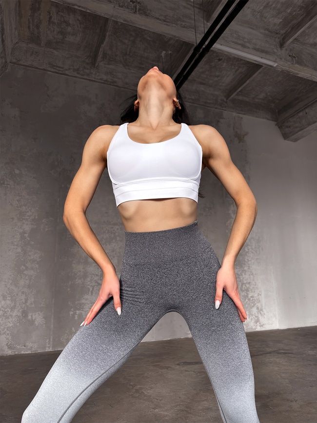 Women's sports top with push-ups and removable cups, Active, (white), S