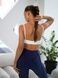 Women&rsquo;s fitness sports set with external seams, top and leggings, Sculpt Set, (white & blue), S