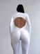 Women&rsquo;s fitness jumpsuit with zipper, long sleeves and leggings, Shadow Form, (white), S
