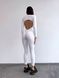 Women&rsquo;s fitness jumpsuit with zipper, long sleeves and leggings, Shadow Form, (white), S