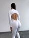 Women&rsquo;s fitness jumpsuit with zipper, long sleeves and leggings, Shadow Form, (white), S