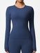 Longsleeve women's basic sports sweater for fitness, Basic Long, (dark blue), M