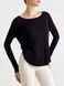 Bluza damska z szerokim dekoltem w szpic, Second Skin, (czarna), S