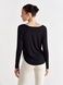 Bluza damska z szerokim dekoltem w szpic, Second Skin, (czarna), S