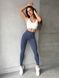Damskie legginsy &bdquo;Basic&rdquo; z push-up, bezszwowe, sportowe do fitnessu (szaro-niebieski), S