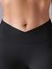 Women's push-up fitness leggings with V-belt, V-shape, (black), S