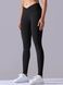 Women's push-up fitness leggings with V-belt, V-shape, (black), S
