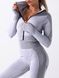 Komplet sportowy trzyelementowy: legginsy, top, rashguard, Euphoria, (jasny szary), S