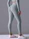 Damskie legginsy &bdquo;Base&rdquo; z push-up, bezszwowe, sportowe do fitnessu (jasny szary), S