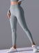 Damskie legginsy &bdquo;Base&rdquo; z push-up, bezszwowe, sportowe do fitnessu (jasny szary), S