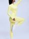 Women's long sports fitness jumpsuit with zipper and external seams, Sculpt Prime, (lemon), S