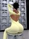 Women's long sports fitness jumpsuit with zipper and external seams, Sculpt Prime, (lemon), S