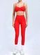 Damskie legginsy sportowe do fitnessu z zewnętrznymi szwami, Sculpt, (czerwony), L