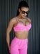 Women&rsquo;s two-piece fitness set with external seams, top and shorts, Sculpt Muse, (pink), S
