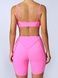 Women&rsquo;s two-piece fitness set with external seams, top and shorts, Sculpt Muse, (pink), S