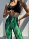 Sportowe legginsy bezszwowe z efektem push-up i paskiem w kształcie V, z ognistym gradientem, Burn, (zielony), S