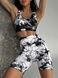 Damskie sportowe szorty z push-up do fitnessu, bezszwowy, Tie-Dye, (biały i czarny), XS