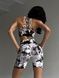 Damskie sportowe szorty z push-up do fitnessu, bezszwowy, Tie-Dye, (biały i czarny), XS