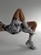 Damskie sportowe szorty z push-up do fitnessu, bezszwowy, Tie-Dye, (biały i czarny), XS
