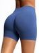 Women's seamless sports shorts with push-up for fitness with a fitted waistband, Elastic, (blue-gray), XS