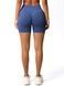 Women's seamless sports shorts with push-up for fitness with a fitted waistband, Elastic, (blue-gray), XS
