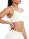 Damski top sportowy "Basic Cross" z wyjmowanymi miseczkami push-up do fitnessu, (kość słoniowa), S